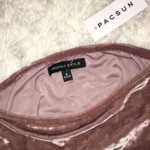 Off the shoulder velvet Kendall & Kylie top